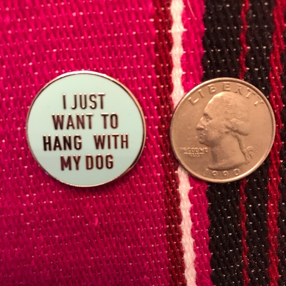 Hang with my dog pin / button